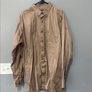 Ariat Men's Light Brown Casual Button-Down Shirt